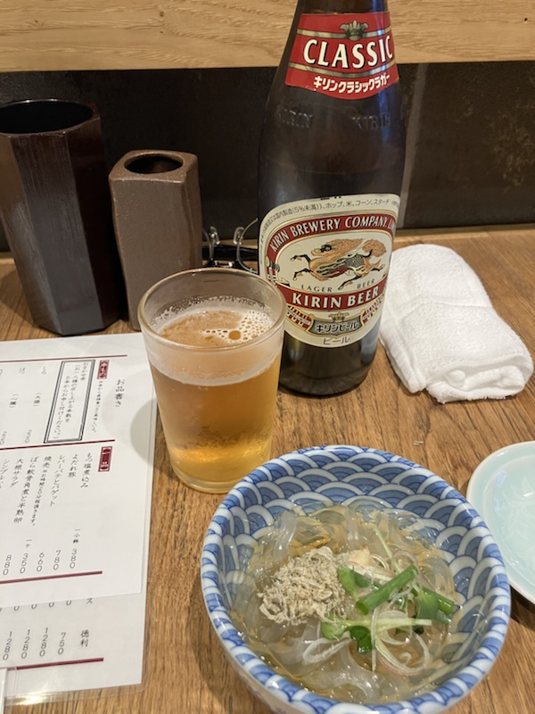 佐喜乃お通しとビール